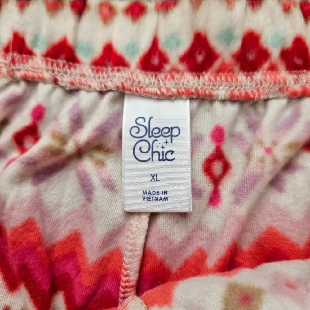 Sleep Chic Faire Isle Nordic Print Fleece PJ Pants and Socks Set Size XL